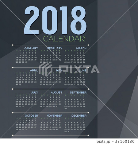 2018 Blue Grey Color tone Printable Calendar  33160130
