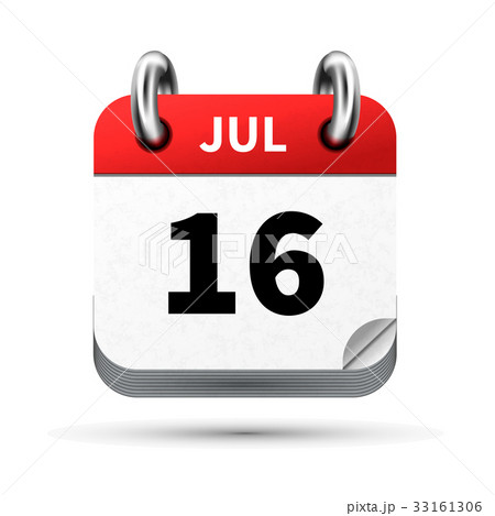 icon of calendar with 16 july date on white 33161306