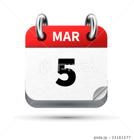 icon of calendar with 5 march date on whiteのイラスト素材 [33161377] - PIXTA