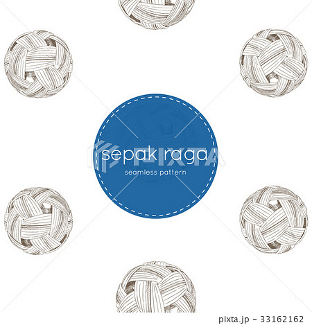 sepak raga ball, seamless pattern vector. 33162162