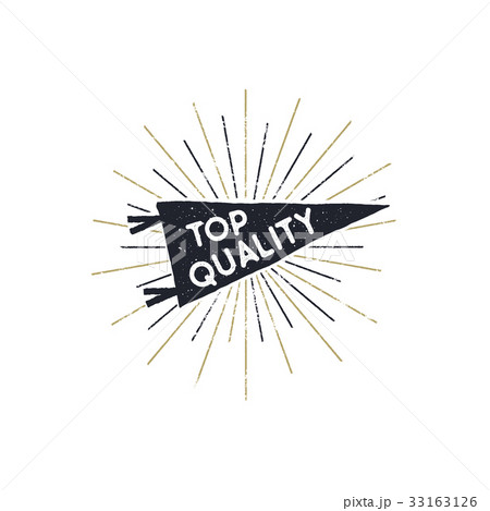 Hand drawn hipster pennant flag design with 33163126