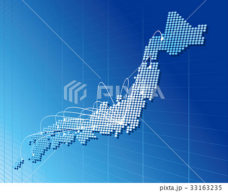 japan Map Network Vector 33163235
