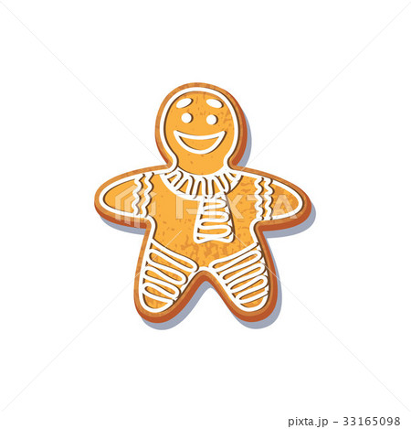 Gingerbread man cookie vector isolated 33165098