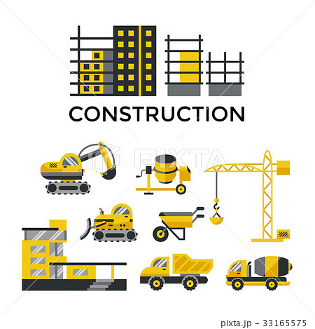 Digital vector construction building tracks 33165575