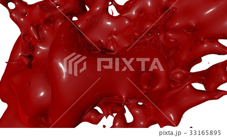 Red paint splash isolated. 3D rende Red paint splash isolated. 3D rende 33165895