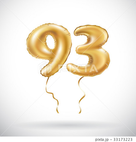 Golden number 93 ninety three metallic balloon Golden number 93 ninety three metallic balloon 33173223