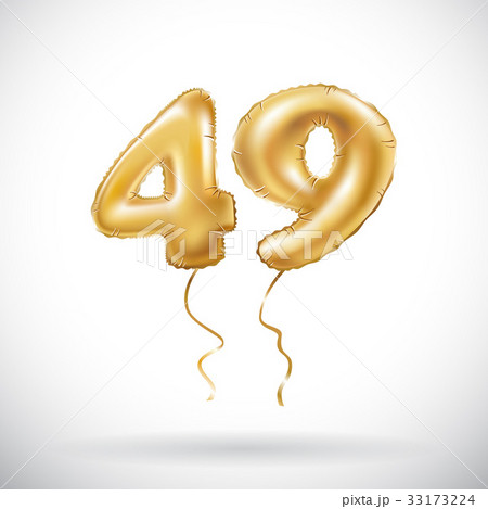 Golden number 49 Forty nine metallic balloon Golden number 49 Forty nine metallic balloon 33173224