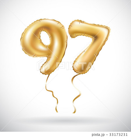 Golden number 97 ninety seven metallic balloon 33173231