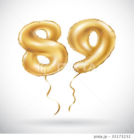 Golden number 89 eighty nine metallic balloon 33173232
