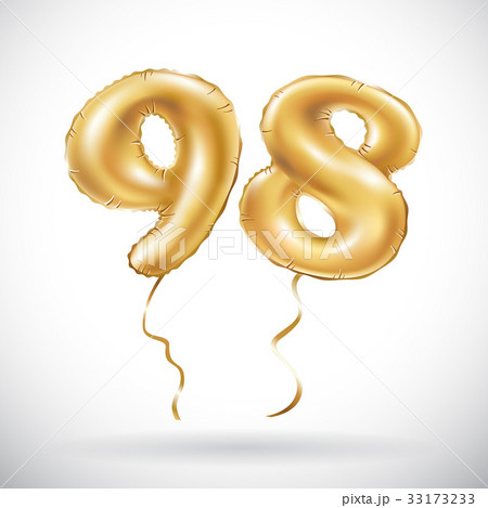 Golden number 98 ninety eight metallic balloon 33173233