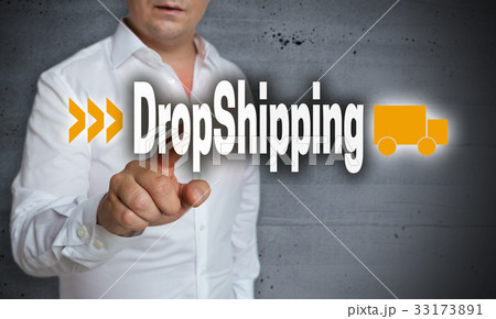 Dropshipping touchscreen is operated by man 33173891