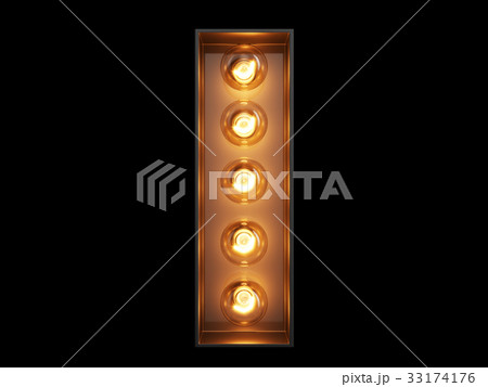 Light bulb alphabet character I font 33174176