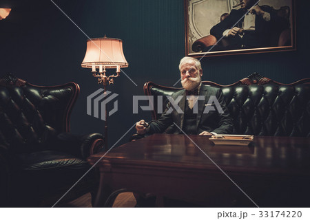 Well-dressed senior man in luxury interior Well-dressed senior man in luxury interior 33174220
