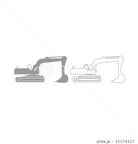 Excavator grey set icon . Excavator grey set icon . 33174327