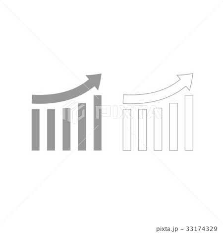 Growing graph grey set icon . 33174329