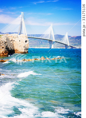 View of Patras and Rio Antirrio bridge View of Patras and Rio Antirrio bridge 33175136