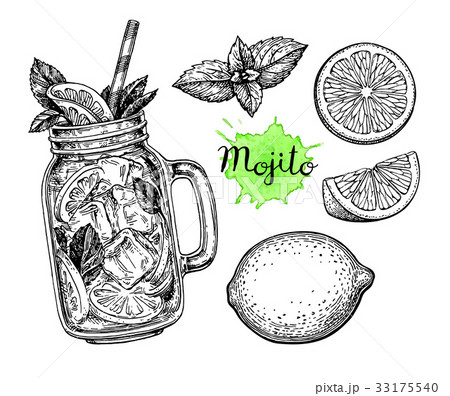 Mojito drink and ingredients 33175540