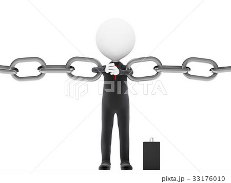 Link. Businessman restrains break the chain  33176010