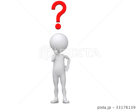 3d Human With A Red Question Mark 3d Illustrationのイラスト素材