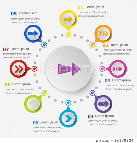 Infographic template with arrow icons 33179304