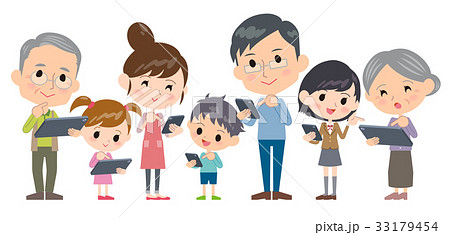 family internet communication smartphone table 33179454