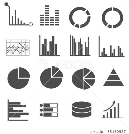 business data icons set vector 33180927