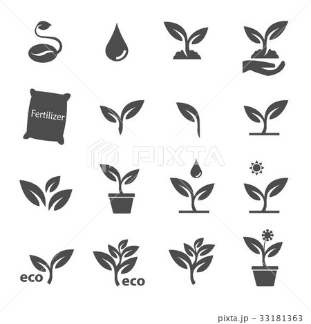 plant and leave icons set vector plant and leave icons set vector 33181363