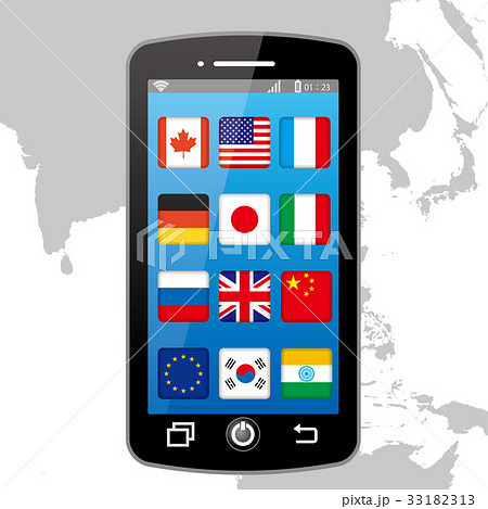 スマホとスマホのアイコンのような国旗のイラスト G8 主要国国旗 のイラスト素材 スマホとスマホのアイコンのような国旗のイラスト G8 主要国国旗 のイラスト素材