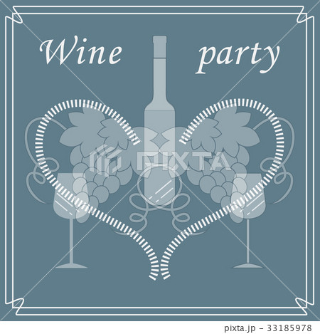 bottle of wine, glasses, grapes 33185978