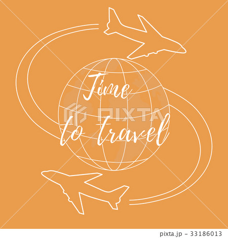 illustration of aircraft flying around the globe 33186013