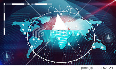 Global internet atlas with a huge compass on it 33187124