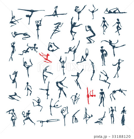 Active people set, sketch for your design Active people set, sketch for your design 33188120