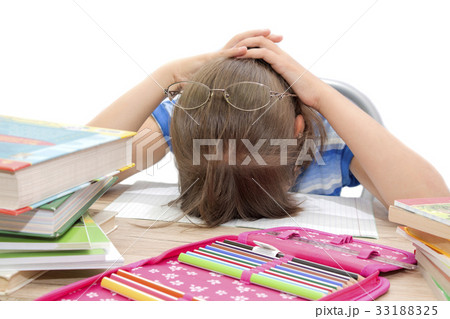 Cute teenager with books on white background Cute teenager with books on white background 33188325