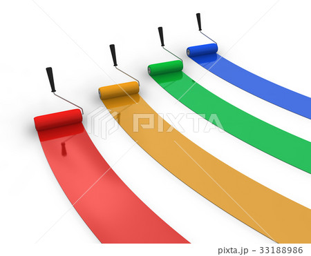 Four trails of color paint 33188986