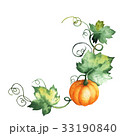 Watercolor pumpkin, hand-drawn isolated elements 33190840