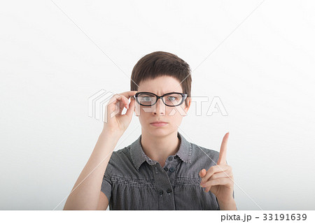 Funny strict teacher with glasses shakes his Funny strict teacher with glasses shakes his 33191639