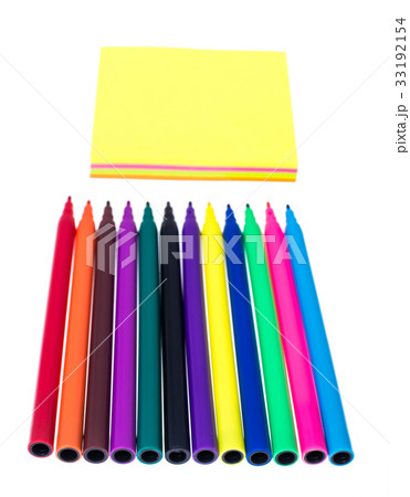 block Colored sticker for reminders on white 33192154