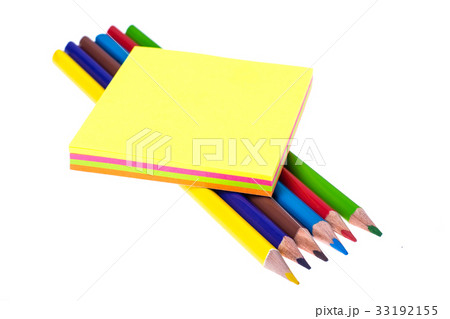 block Colored sticker for reminders on white 33192155