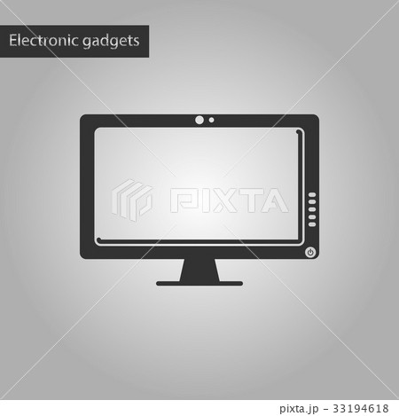 black and white style icon computer monitor 33194618