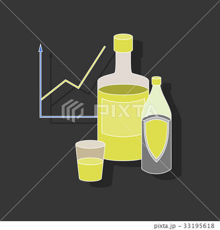 paper sticker on stylish background Alcohol paper sticker on stylish background Alcohol 33195618
