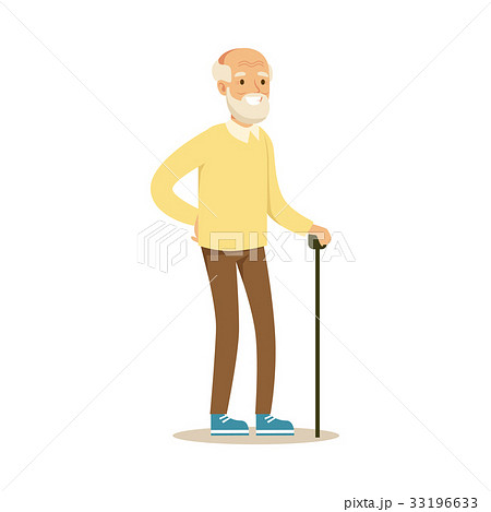 Old Man Standing With Cane