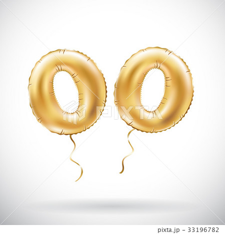 vector Golden number 00 two zeros metallic balloon 33196782