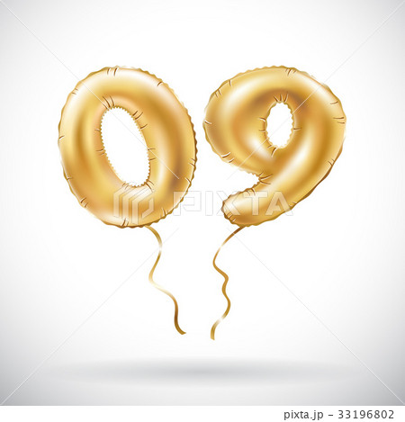 Golden number 0 9 zero nine metallic balloon Golden number 0 9 zero nine metallic balloon 33196802
