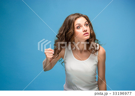 The portrait of disgusted woman 33196977