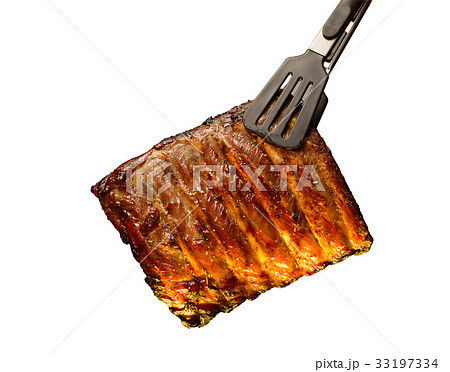 Grilled pork ribs isolated on white background Grilled pork ribs isolated on white background 33197334