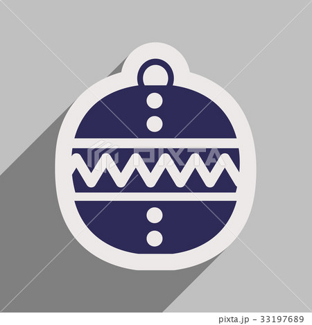 flat icon with long shadow Christmas ball  33197689