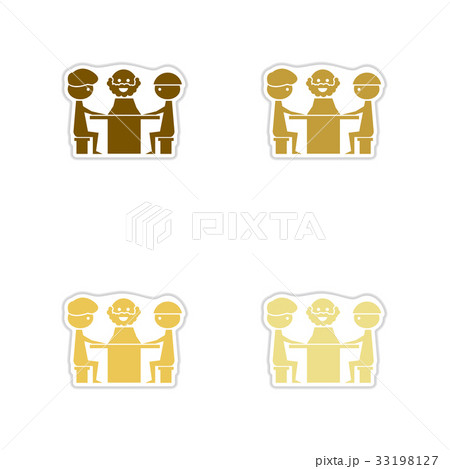 Set of paper stickers on white background Set of paper stickers on white background 33198127
