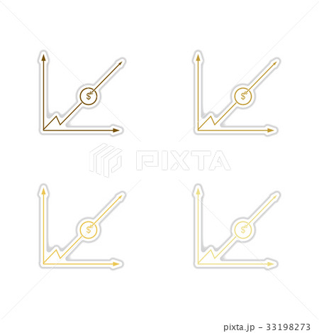 Set of paper stickers on white background economic Set of paper stickers on white background economic 33198273