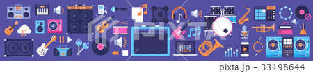 Seamless Pattern Music Instruments And Equipment 33198644