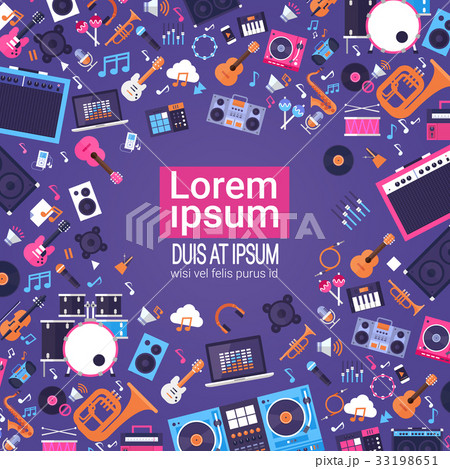 Music Instruments And Equipment Electronics Icons Music Instruments And Equipment Electronics Icons 33198651